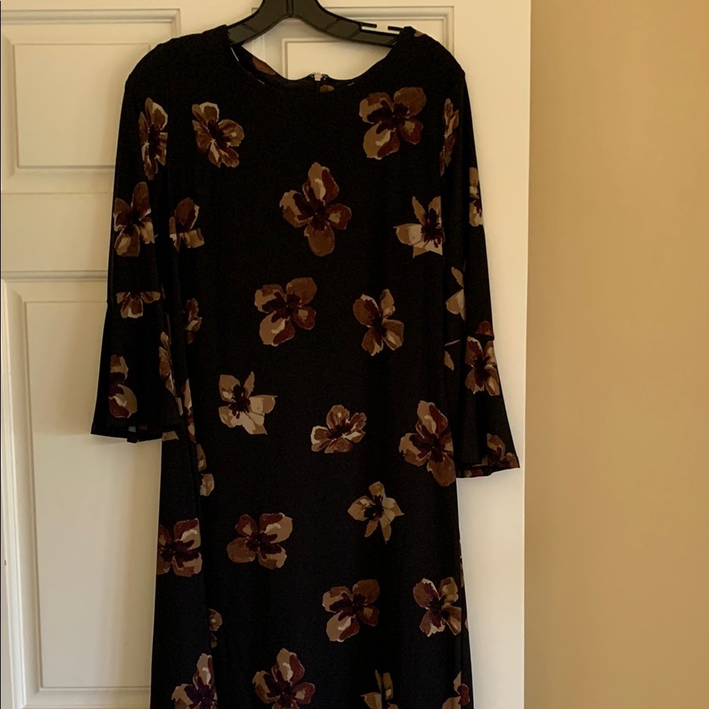 Floral Black and Brown Women's Dress